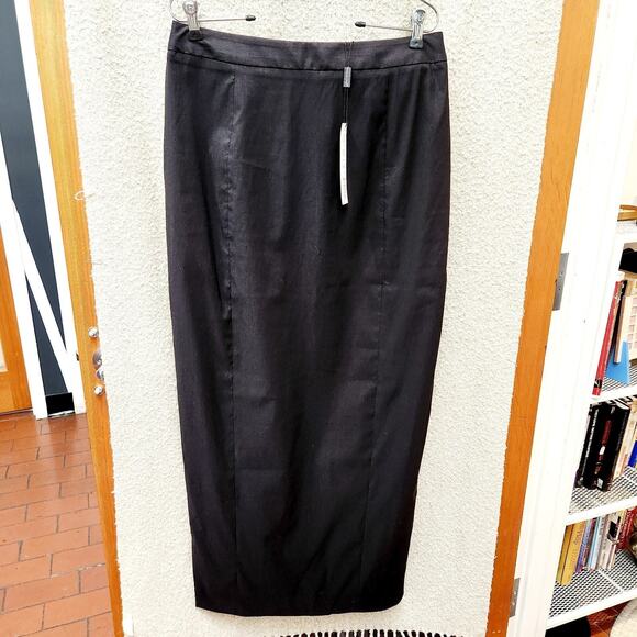 Samuel Dong Dresses & Skirts - Samuel Dong Long Black Pencil Skirt stretch taffeta size M polyester blend NWT